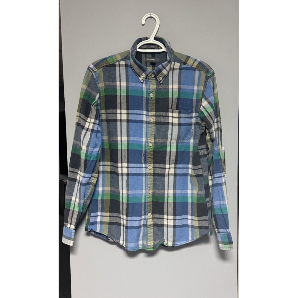 Eddie Bauer Flannel Men's Long Sleeve Large  Shirt Classic Fit Plaid Medium